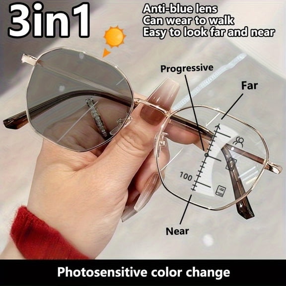 Women's Progressive - Lens Glasses with HD Clarity, Computer, Walking - Everyday & Special Occasions, Fashionable Eyewear, Durable Fullframe, Highdefinition Lenses, Driving Glasses, Stylish Frames