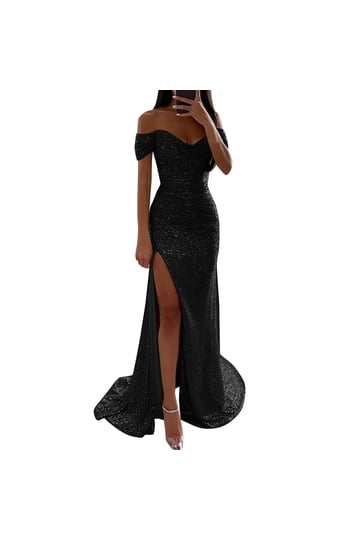 Black Sequin Prom Dresses