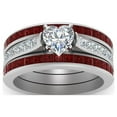 thumbnail image 1 of Women's Promise Rings Wedding Band His and Hers Couple Red Wood Grain Ring Ring Heart Grain Titanium Ring Set Wood Couple Ring Steel Rings Size 12, 1 of 4