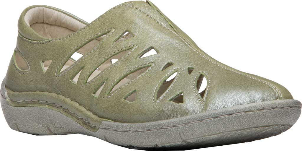 Women s Propet Cameo Slip On Shoe Silver Sage Full Grain Sheep Leather 7 2A Walmart