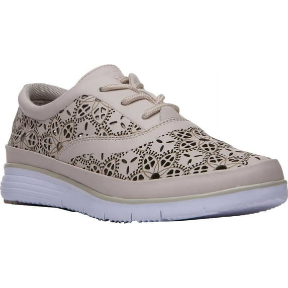 Propet Women's Harper Fashion Sneakers Beige Leather EVA 7.5 X-Wide