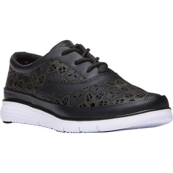 Women's Propet Harper Sneaker Black Full Grain Leather 7 B