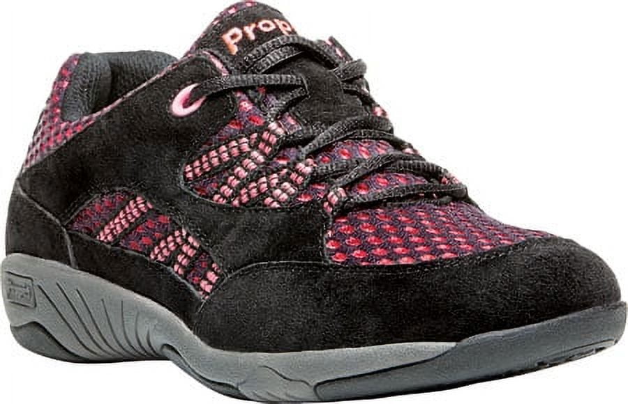 Propet Women's Leila Walking Sneakers Black Suede Nylon EVA Rubber 7 AA