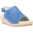 thumbnail image 1 of Women's Propet Marlo Espadrille Wedge Sandal Blue Sheepskin 9 W, 1 of 5