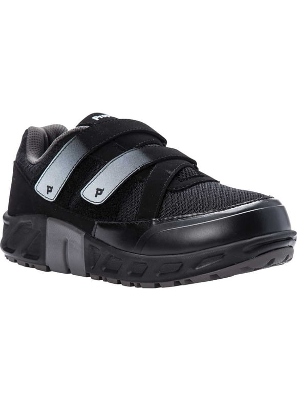 Women's Propet Matilda Strap Sneaker Black/Grey Mesh/Polyurethane 9 D