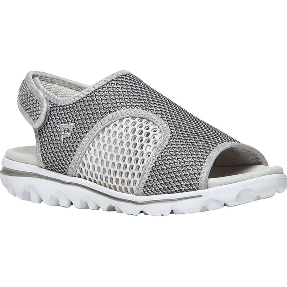 Propet Women's TravelActiv SS Sport Sandals Silver Mesh EVA 7.5 W