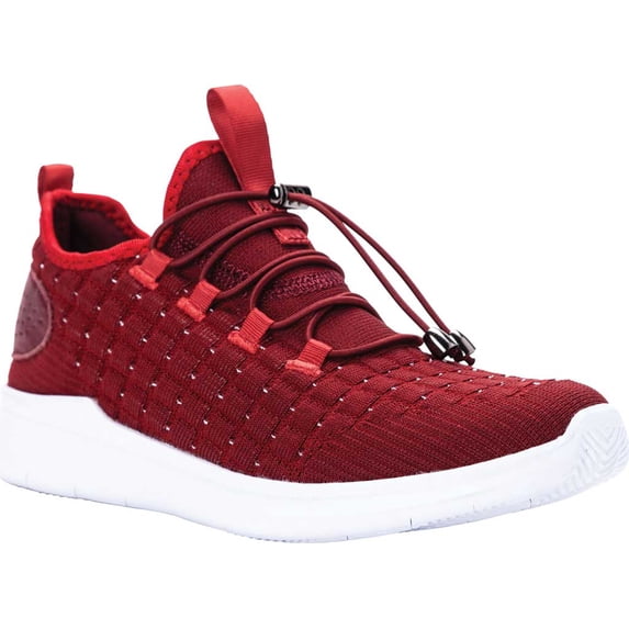 Women's Propet TravelBound Sneaker Red Metallic Knit Mesh 7.5 2E