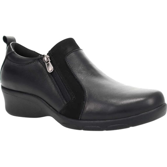 Women's Propet Wendy Dress Sneaker Black Full Grain Leather