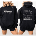 thumbnail image 1 of Women's Proverbs 22:6 "Motherhood Is Kingdom Work" Graphic Hoodie Top Breathable Hooded long-sleeved Black S-2XL, 1 of 7