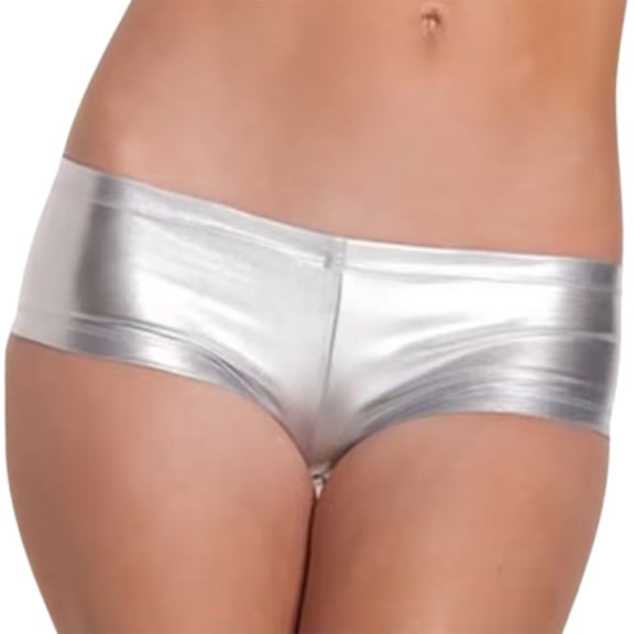 Women's Pu Leather Booty Shorts Glossy Low-Waist Stage Performance Shorts Sexy Dancing Nightclub Slim Mini Shorts