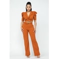thumbnail image 1 of Women's Puff Sleeve Blazer and Belted Pant Suit Set, 1 of 4