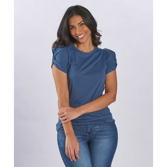 Boxercraft T28 Women's Puff Sleeve Tee-Indigo-XXS