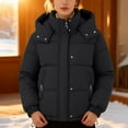 thumbnail image 1 of Women's Puffer Jacket, 2025 New Style Lightweight Quilted Down Coat with Zip Front, Warm Winter Outerwear for Women, Packable Travel Puffer Coat with Hood, Casual Cropped Insulated Jacket Black XXXL, 1 of 6