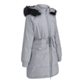 thumbnail image 1 of Women's Puffer Jacket Lightweight Packable Hooded Loose Fitting Down Coat with Two Pockets, Light Gray, 1 of 8