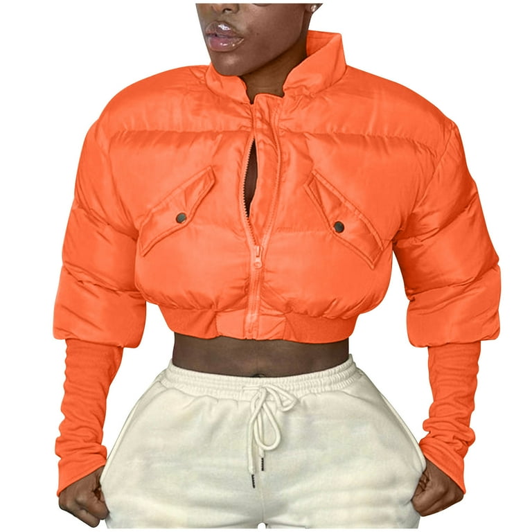 Crop bubble bomber jacket on sale