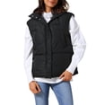 thumbnail image 1 of INSPIRE CHIC Women's Puffer Vest Stand Collar Sleeveless Winter Lightweight Vests Warm Padded Jacket Coat M Black, 1 of 6