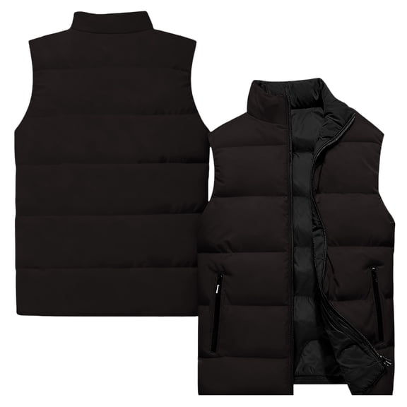 Women's Puffer Vest Without Sleeves, Solid Neutral Color Quilted Body Warmer, Light Insulation for Layering in Cool Weather, Hiking & CasualBlackM