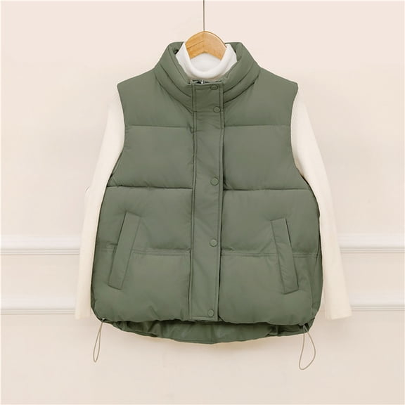 Women's Puffer Vest Zip Up Jacket Sleeveless Lightweight Lapel Collar Padded Gilet for Women Fall Winter Casual Warm with Pockets