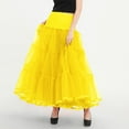thumbnail image 1 of Women's Puffy Long Skirt High Waist Loose Trendy Mesh Tulle A-Line Bubble Skirt Wedding Guest Cocktail Party Evening Maxi Skirt, 1 of 9
