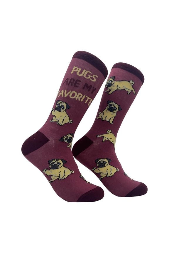 Women's Pugs Are My Favorite Socks Funny Pet Cute Puppy Lovers Footwear