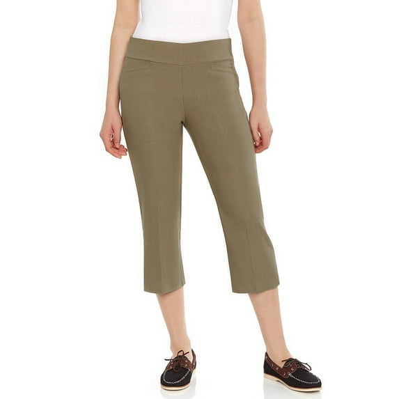Women's Pull-On Comfort Fit Capri Dress Pants