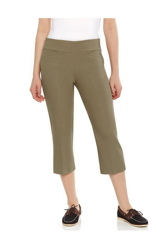 Women's Pull-On Comfort Fit Capri Dress Pants