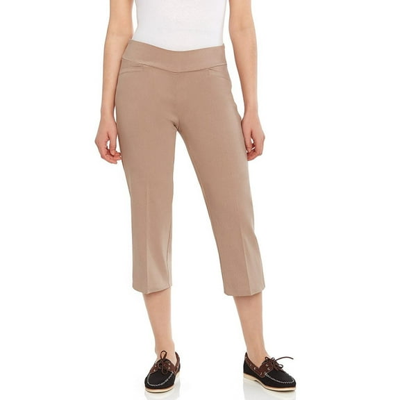 Women's Pull-On Comfort Fit Capri Dress Pants