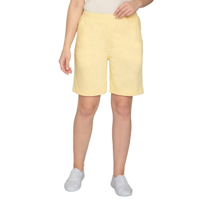 Women's Pull On Denim Shorts Stretch Waist Frees You from Binding