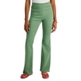 thumbnail image 1 of Women's Pull-On Frayed-Hem Flare-Leg Denim Jeans Hedge Gree 0, 1 of 1