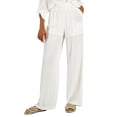 thumbnail image 1 of Women's Pull-On Patch Pocket Wide-Leg Pants Washed White M, 1 of 1