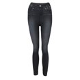 thumbnail image 1 of Women's Pull-On Skinny Faux Denim Leggings High Waisted Stretch Jeggings Comfy Wash Pants Classic Tummy Control Black, 1 of 6