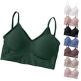 thumbnail image 1 of Women's Pullover Bra, Full Coverage Wire Free Bra with Thin Straps, Light Support Breathable Comfort Bra | VerBelle,Black Free Size, 1 of 4