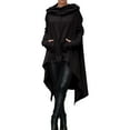 thumbnail image 1 of Women's Pullover Cape Hoodies Sweatshirt Long Sleeve Oversized Top Shirt Dress,Black,XL, 1 of 6