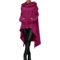 thumbnail image 1 of Women's Pullover Cape Hoodies Sweatshirt Long Sleeve Oversized Top Shirt Dress,Hot Pink,S, 1 of 6