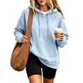 thumbnail image 1 of Women's Pullover Hoodie Cozy Fall Sweatshirt with Drawstring Hood Front Pocket Relaxed Fit Hoodies, 2XL, 1 of 6