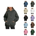 thumbnail image 1 of Women's Pullover Hoodie Fall Winter Trendy Hooded Sweatshirt with Pockets Hoody Top, 1 of 4