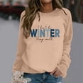 thumbnail image 1 of Women's Pullover Hoodie Letter Print Round Neck Top for Fall & Winter Jacket Sweatshirt Women Lined Pullover Women Athletic Jacket Full Zip Athletic Wear Jackets Heavy Zip Sweatshirt Dressy, 1 of 3
