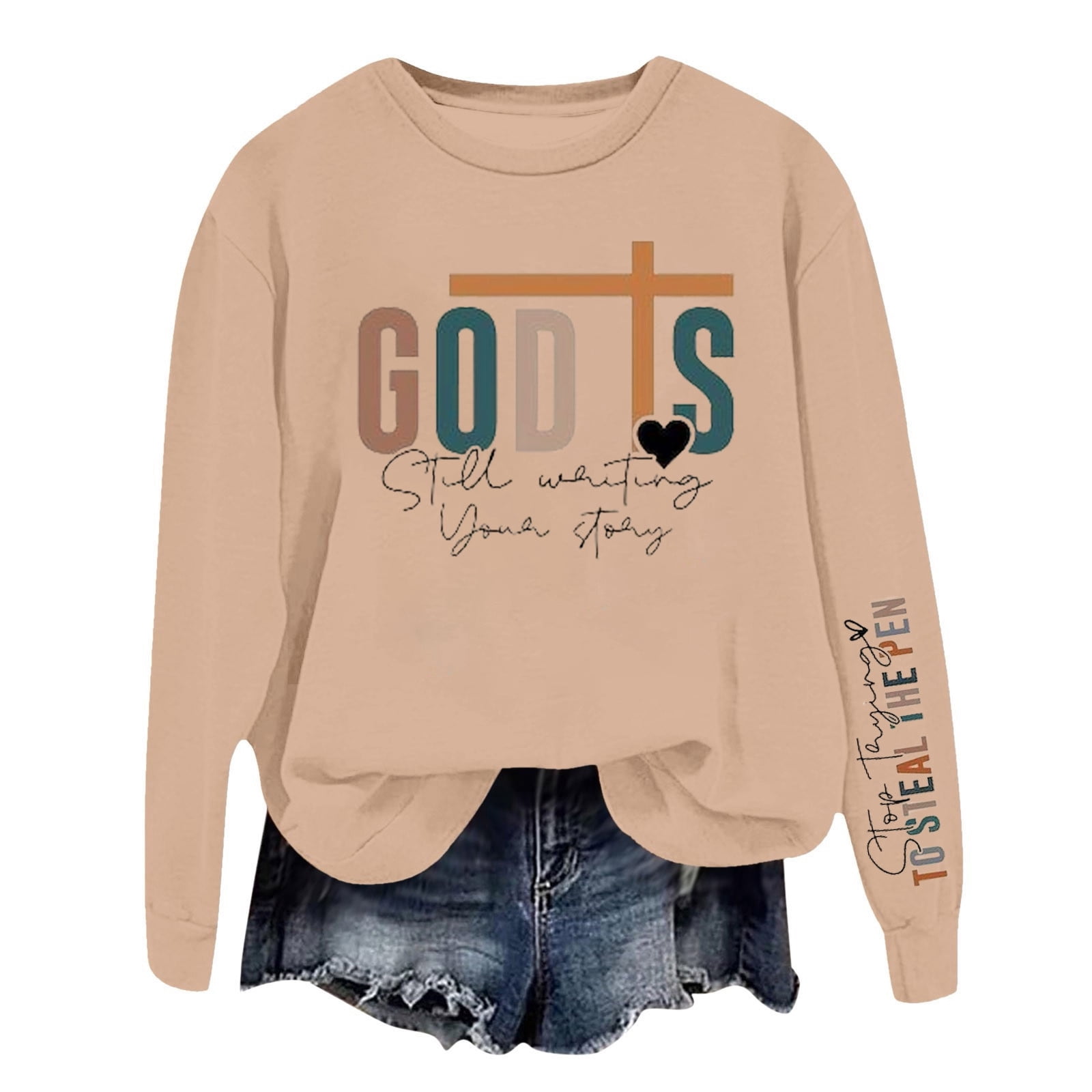 Ecosunny Women's 'Boo' Graphic Sweater - Long Sleeve, Drop Shoulder, Casual Pullover, Fall 2024 Fashion Tops 2 thumbnail image