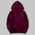 thumbnail image 1 of Women's Pullover Hoodie Lightweight Casual Long Sleeve Solid Color Pocket Hoodies Spring Fall Trendy Loose Workout Athletic Sports Activewear, 1 of 6