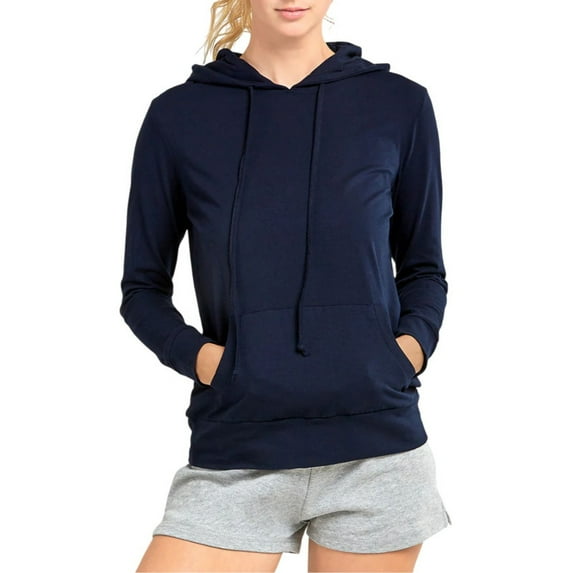 Women’s Pullover Hoodie with Packets Lightweight Cotton Blend Drawstring Pull-On Hooded Sweatshirt S-3XL Regular & Plus Size Casual Comfort Lady Womenswear Activewear