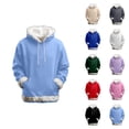 thumbnail image 1 of Women's Pullover Hoodie with Pockets Fall Winter Trim Color Block Sweatshirt Hoodie Pullover Tops, 1 of 4
