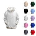 thumbnail image 1 of Women's Pullover Hoodie with Pockets Fall Winter Trim Trendy Sweatshirt Pullover Tops, 1 of 4