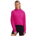 thumbnail image 1 of Women's Pullover Hoodie with Thumb Holes Long Sleeve Solid Zipper Tops for Women With Pocket, 1 of 5