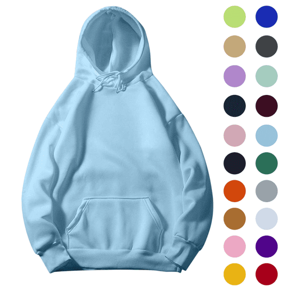 Women's Pullover Hoodies Fashion Solid Color Long Sleeve Fall Tops Crewneck Casual Sweatshirt Drawstring Comfy Tops with Pockets