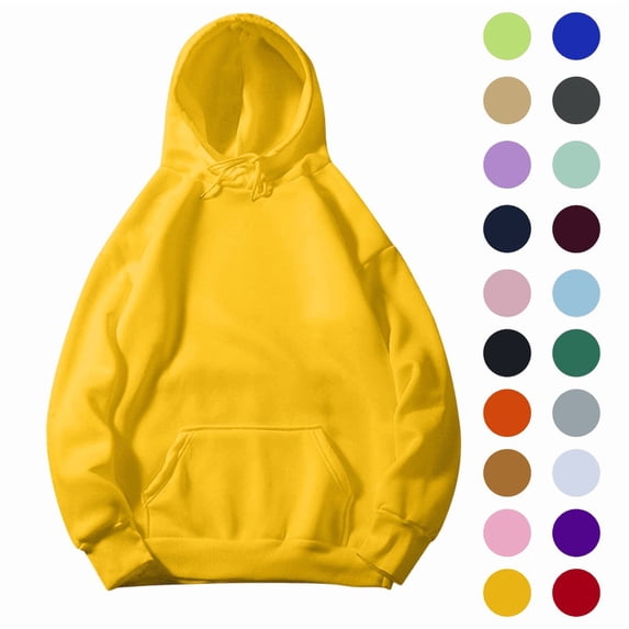 Women's Pullover Hoodies Fashion Solid Color Long Sleeve Fall Tops Crewneck Casual Sweatshirt Drawstring Comfy Tops with Pockets