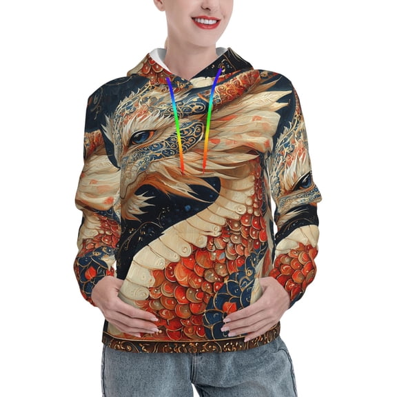 Women's Pullover Hoodies Hooded Sweatshirt with Pocket, Dragon Many Patterns Art