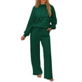 thumbnail image 1 of Women's Pullover Mock Neck Sweatshirt Matching Straight Leg Jogging Pants 2 Piece Sweatsuit Outfits Lounge Sets, 1 of 9