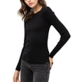 thumbnail image 1 of Women’s Pullover Slim Fit Ribbed Long Sleeve Sweater - Round Neck Basic Sweater Top, 1 of 42