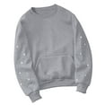 thumbnail image 1 of Women's Pullover Sparkling Casual Crewneck Sweatshirt, Oversized Sweatshirt Long Sleeve Pullover Tops with Pocket, 1 of 3