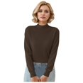 thumbnail image 1 of Women's Pullover Sweater Autumn Elegant Long Sleeved Warm Sweater for Winter Fashion Casual Style in Solid Color Design, 1 of 5